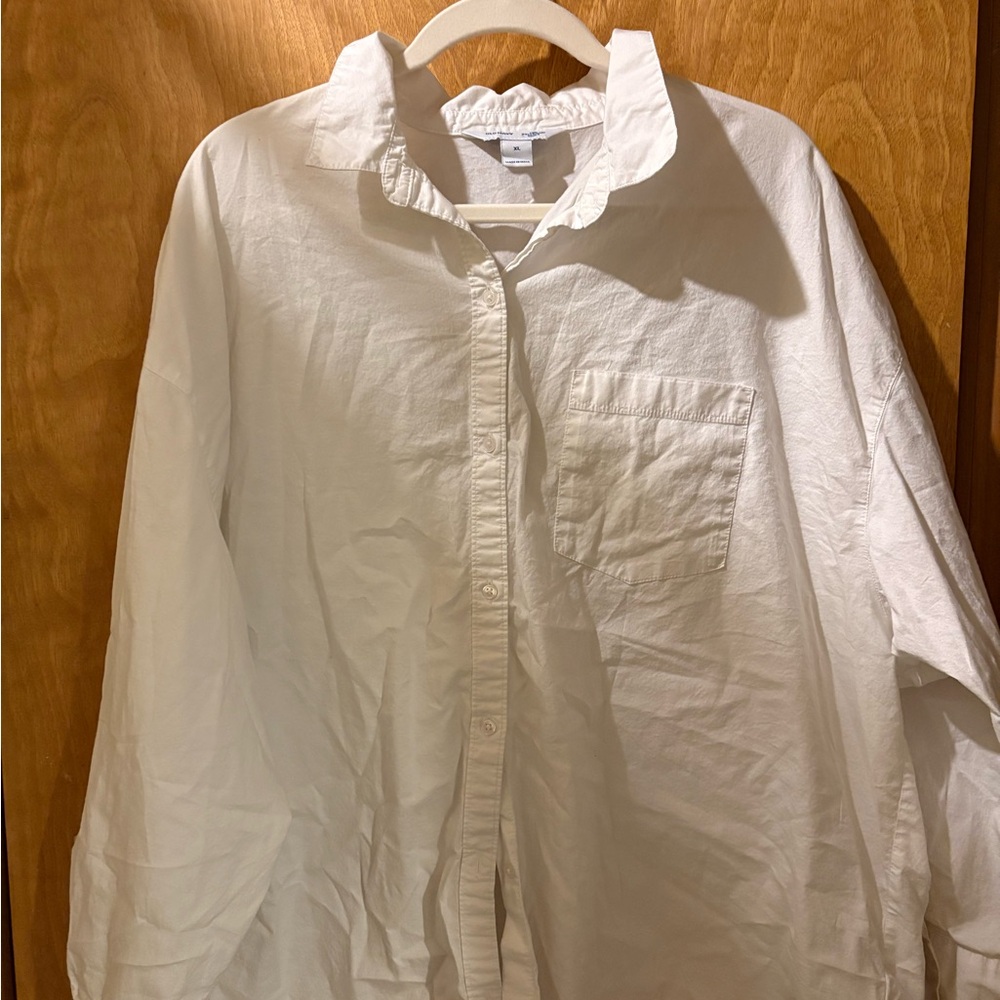 Old Navy Cream Button-Up Shirt